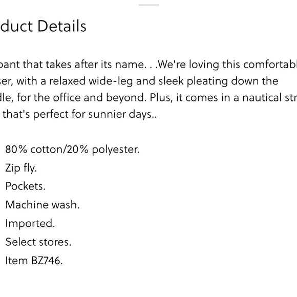 J.Crew Wide-leg essential pant in sailor stripe - Picture 7 of 7